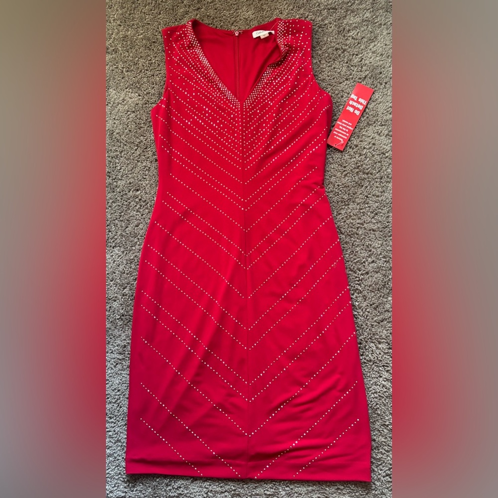 Elegant Red Studded Dress